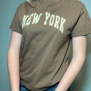 Brown Brandy Melville “New York” Tee